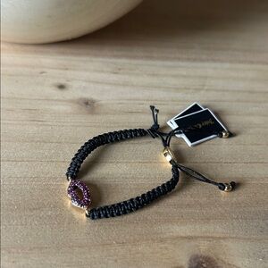 NWT Juicy Couture Pave Lips Friendship Bracelet 123475